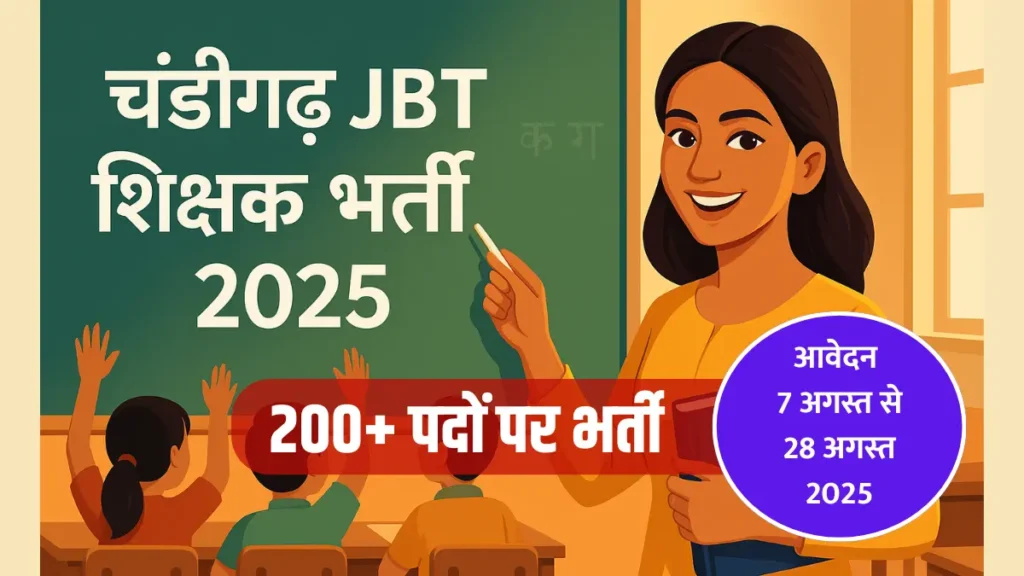 Chandigarh JBT Teacher Bharti 2025: नोटिफिकेशन जारी, चंडीगढ़ जेबीटी भर्ती 2025, चंडीगढ़ JBT (प्राथमिक शिक्षक) भर्ती 2025, Chandigarh JBT Teacher Eligibility Criteria In Hindi, Chandigarh JBT Teacher Recruitment 2025, Chandigarh JBT Teacher Recruitment 2025 Notification - Chandigarh Classroom Hiring