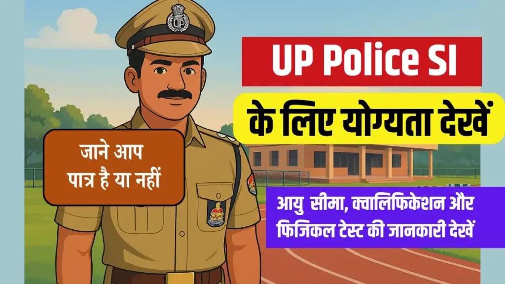 up police si eligibility 2025, यूपी पुलिस एसआई योग्यता, up police sub inspector age limit, यूपी पुलिस si फिजिकल टेस्ट, up police si height chest, up police si qualification, यूपी पुलिस si शारीरिक मानक, up police si age relaxation, up police si physical efficiency test, यूपी पुलिस एसआई भर्ती 2025, up police si medical test